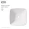 Vigo Hyacinth Modern White Matte Stone 14 in. L x 14 in. W x 4 in. H Square Vessel Bathroom Sink VG04009 - alternate 5