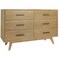Homeroots 53" Walnut Solid Wood Six Drawer Double Dresser 473109 - alternate 5