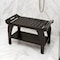 Homeroots 20" X 30" Dark Brown Solid Wood Rectangular Shower Bench With Shelf 383315 - alternate 5