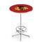 Holland Bar Stool Co 42" Chrome Chicago Blackhawks Pub Table, 36" dia. Top L216C4236ChiHwk-R - alternate 1