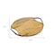Homeroots 13in Natural Brown Round Wood and Metal Tray 517498 - alternate 4