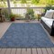 Homeroots 8' X 10' Navy Blue And Ivory Geometric Washable Indoor Outdoor Area Rug 602386 - alternate 6