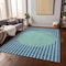 Homeroots 3' X 5' Teal Blue And Aqua Striped Washable Indoor Outdoor Area Rug 597199 - alternate 7