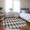 Homeroots 8' Brown Round Geometric Washable Indoor Outdoor Area Rug 577021 - alternate 7