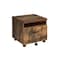Homeroots 19" Brown And Black Rustic Wood Single Drawer Rolling Filing Cabinet 286420 - alternate 1
