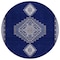 Homeroots 8' Navy Blue Gray And Brown Round Oriental Washable Indoor Outdoor Area Rug 598426 - alternate 7
