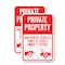 Signmission Private Property Unauthorized Vehicles Towed at Owner E, 18'' X 24'', Heavy Gauge Aluminum, 2PK A-1824-2PACK-23245 - alternate 1
