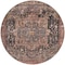 Homeroots 8' Charcoal Round Medallion Washable Indoor Outdoor Area Rug 608006 - alternate 7