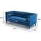 Homeroots Blue Velvet Upholstered Sofa with Bolster Pillows 473449 - alternate 3