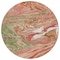 Homeroots 8' Coral Green And Ivory Round Abstract Washable Indoor Outdoor Area Rug 602619 - alternate 6