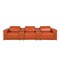 Homeroots 126" Camel Top Grain Leather Reclining Metal USB Sofa 720370 - alternate 6