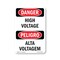 Signmission OSHA Danger Sign, 24" Height, Rigid Plastic, High Voltage Bilingual, 1824-VPR-1327 OS-DS-P-1824-VPR-1327 - alternate 1