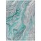 Homeroots 3' X 5' Teal Blue And Ivory Abstract Washable Indoor Outdoor Area Rug 617614 - alternate 9