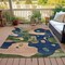 Homeroots 5' X 8' Navy Blue Gold And Olive Green Abstract Washable Indoor Outdoor Area Rug 630604 - alternate 5