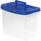 Fellowes File Box, Portable, Plstc, Ltr, Polypropylene, Plastic, 14.3 in W, 8.6 in D, 11.1 in H, Blue, Clear 0086301 - alternate 1