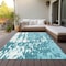 Homeroots 8' X 10' Teal Blue And Ivory Abstract Washable Indoor Outdoor Area Rug 613377 - alternate 8