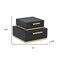 Homeroots Set of Two Black And Gold Square Nesting Decorative Storage Boxes With Lids, 2PK 712922 - alternate 8