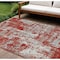 Homeroots 9' X 12' Red Gray And Ivory Abstract Washable Indoor Outdoor Area Rug 597996 - alternate 1