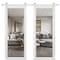 Sartodoors Sturdy Double Barn Door with Clear Glass, Lucia 2166 White Silk, 13FT Rail Hangers Heavy Set, Sol LUCIA2166DB-S-WS-84 - alternate 1