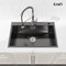 Wrightmaster 30 in. Drop-In Single Bowl 20 Gauge Black Stainless Steel Kitchen Sink with Drain and Hook ZOR-02D301908 - alternate 8