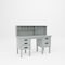 Pucel Filing Cabinet Desk, 60 in W x 28 in D x 52 in H, Double Pedestal with Six Drawers, Light Blue SD-2860 - alternate 1