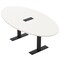Skutchi Designs 7ft Conference Table With Power Unit | 4 Person Modular Oval Meeting Table | Harmony Series HAR-OVL-48X84-T.BK-W960-EBLK - alternate 1