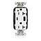 Leviton USB Receptacle, 20 A, 1 hp, White, PBT M58AC-HGW - alternate 1