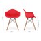 Homeroots Red And Natural Heavy Duty Plastic And Solid Wood Dining Arm Chair 520282 - alternate 6