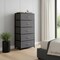 Homeroots 23" Gray and Black Steel and Fabric Five Drawer Chest 484709 - alternate 3