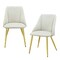 Homeroots Set of Two White and Gold Upholstered Faux Leather And Metal Dining Side Chairs, 2PK 573327 - alternate 9