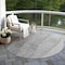 Homeroots 8' Gray Silver And Charcoal Round Ombre Washable Indoor Outdoor Area Rug 581806 - alternate 8