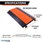 Kable Kontrol Cable Ramp, 1.70 in H, 36 in L, 19.60 in W, 5 Channel, Polyurethane, Black, Orange CP9984-OR - alternate 12