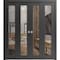 Sartodoors Sliding Closet Double Bi-fold Doors, Lucia 2166 Matte Black with Clear Glass, Sturdy Tracks Moldin LUCIA2166DBF-BLK-72 x 96 (4* 18x96) - alternate 1