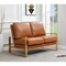 Leisuremod Jefferson Leather Loveseat with Gold Frame, Cognac Tan JAG53BR-L - alternate 7