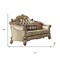 Homeroots 67in Bone And Gold Faux Leather Loveseat and Toss Pillows 515704 - alternate 4