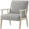 Homeroots 30" Gray And Cream Linen Arm Chair 533963 - alternate 8
