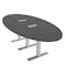 Skutchi Designs 8ft Conference Table With Power Unit | 6 Person Modular Oval Meeting Table | Harmony Series HAR-OVL-48X96-T.BK-WA7949-EBLK - alternate 7