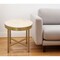 Homeroots 20" Ivory and Brass Marble and Iron Round Cross Legs End Table 571198 - alternate 1