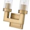 Z-Lite Beau 2 Light Wall Sconce, Rubbed Brass/Clear Ribbed, 8 In W 740-2S-RB - alternate 5