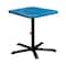 Leisure Craft 36" Square Perforated Pedestal Table, Portable, 40"H, Blue SQ36TAB40-BLUE - alternate 1