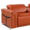 Homeroots 166" Camel Top Grain Leather Reclining Metal USB Sofa 720374 - alternate 6