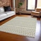 Homeroots 9' X 12' Linen And Lime Green Striped Washable Indoor Outdoor Area Rug 610538 - alternate 8