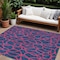 Homeroots 10' X 14' Navy Blue And Dark Pink Geometric Washable Indoor Outdoor Area Rug 599225 - alternate 1