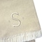 Homeroots 55" X 70" Linen White Herringbone Cotton Blend S Initial Throw Blanket with Tassels Embroidery 680602 - alternate 5