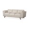 Homeroots 90" Cream Fabric Sofa With Brown Legs 607068 - alternate 1