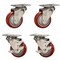 Service Caster 3 Inch Red Polyurethane Wheel Swivel Top Plate Caster Set with 2 Brakes SCC SCC-20S314-PPUB-RED-2-TLB-2 - alternate 1