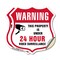Signmission 24 Hour Surveillance Shield Sign Warning, 4 inch X 4 inch, Vinyl Decal, 2PK SHI-D-2PACK-4-347 - alternate 1