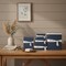 Homeroots 13.5" X 17" X 22.5" Blue Fabric Basket With Bow Decoration Set Of 5, 5PK 364158 - alternate 4
