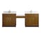 James Martin Vanities Bellshire 96" Dual Vanity Set w/24" Make-Up Counter, Honey Oak w/Sgl Hole 3 cm White Zeus Silestone 660-VMC96-HNO-1WZ - alternate 1