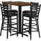 Flash Furniture Rectangle Wal Bar Table, Rectngl w/X-Base, Blk Seats, 42" L, 24" W, 42" H, Laminate Top, Wood Grain HDBF1020-GG - alternate 1